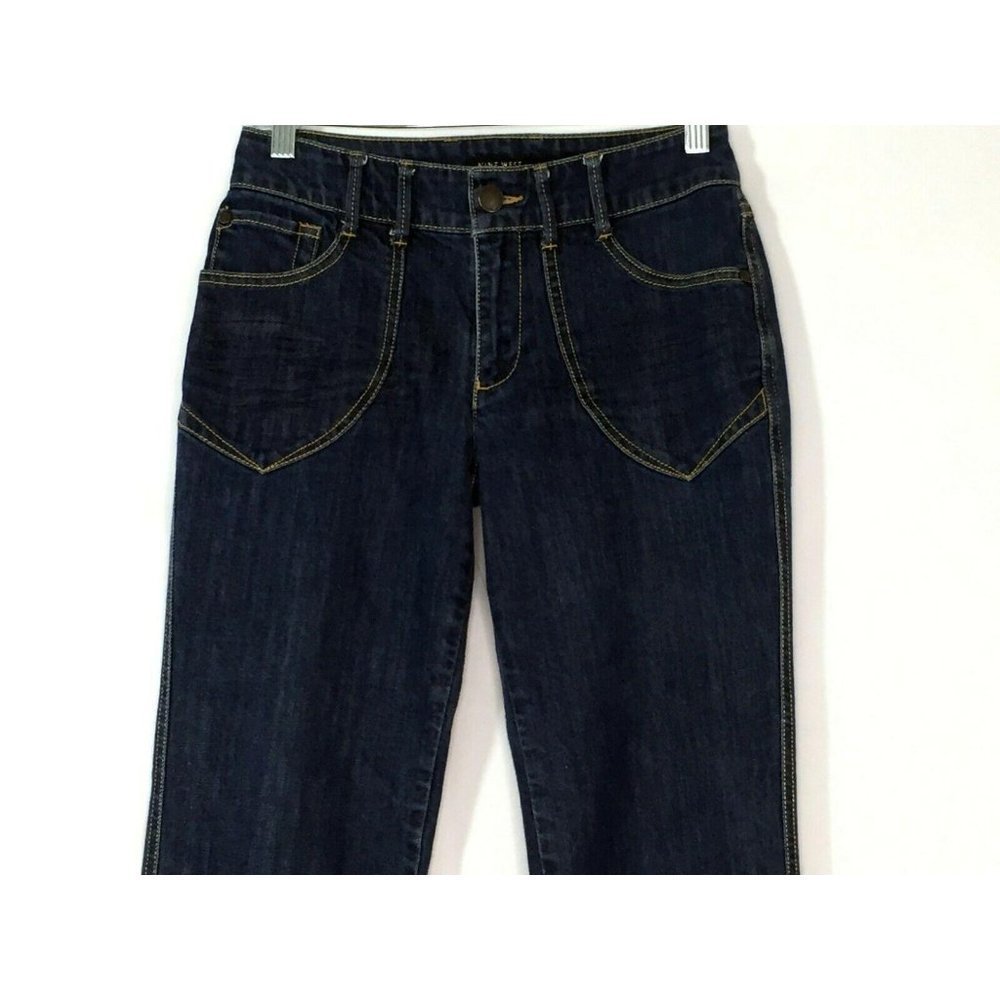 Nine West Womens Jeans Size 2/25 Stretch Cotton Flap Pockets Dark Wash 27.5x31 - Picture 10 of 10